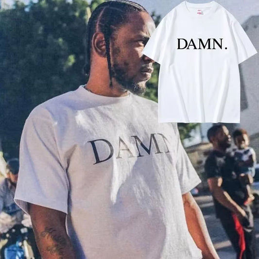 Kendrick Lamar DAMN Graphic Oversized T-Shirt - Vintage Hip Hop Cotton Tee for Men & Women