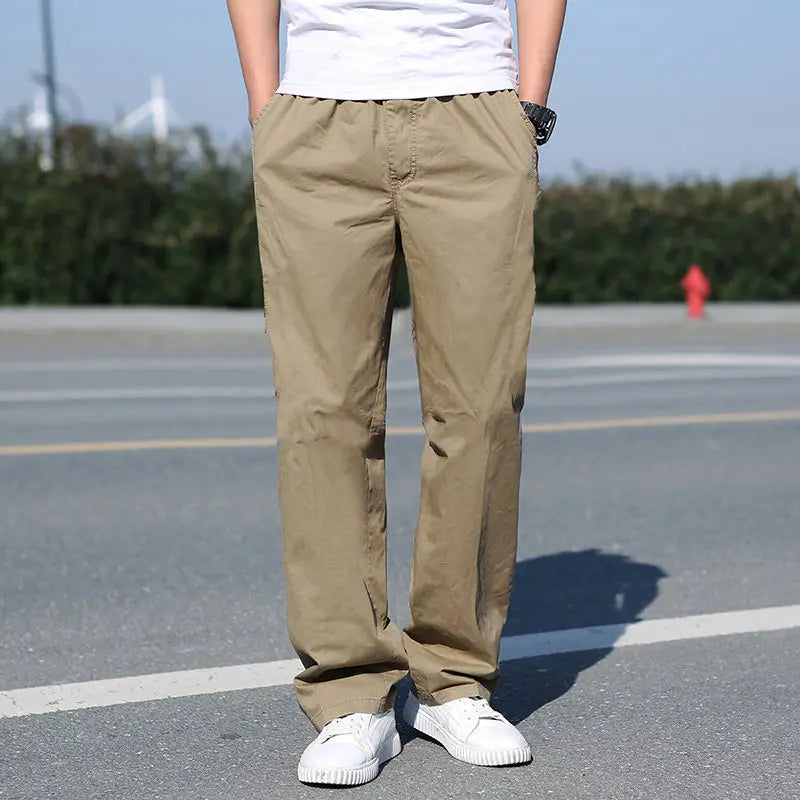 Men's Casual Cargo Joggers - Lightweight Cotton Overalls for Spring & Summer, Relaxed Fit & Large Sizes