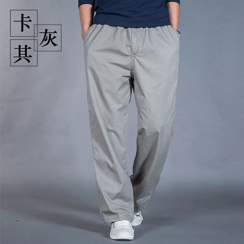 Men's Casual Cargo Joggers - Lightweight Cotton Overalls for Spring & Summer, Relaxed Fit & Large Sizes