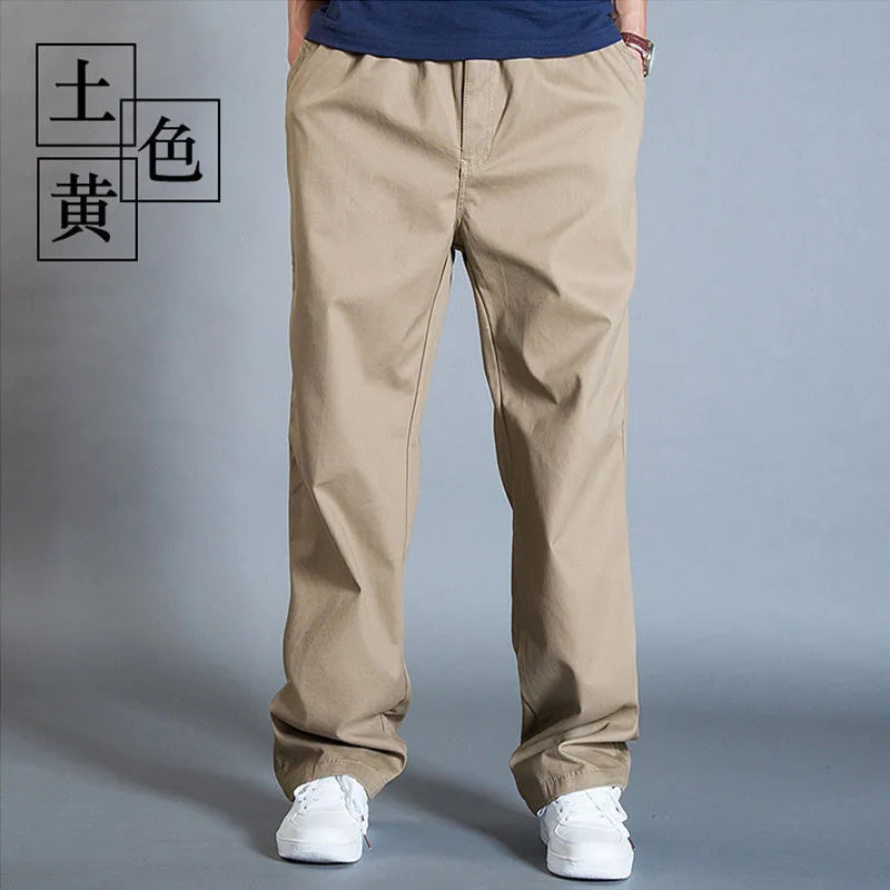 Men's Casual Cargo Joggers - Lightweight Cotton Overalls for Spring & Summer, Relaxed Fit & Large Sizes