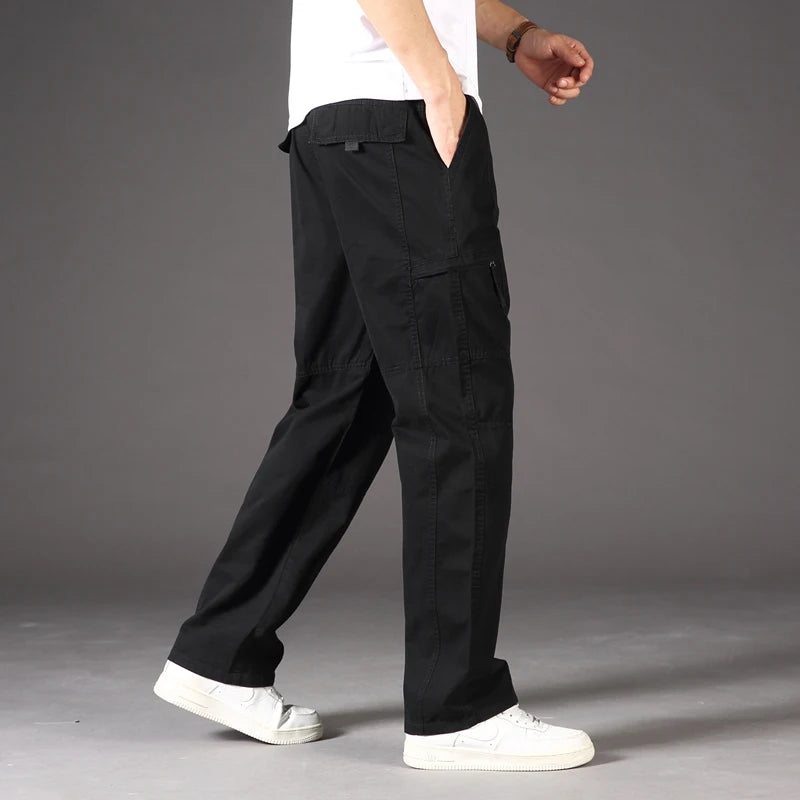 Men's Casual Cargo Joggers - Lightweight Cotton Overalls for Spring & Summer, Relaxed Fit & Large Sizes