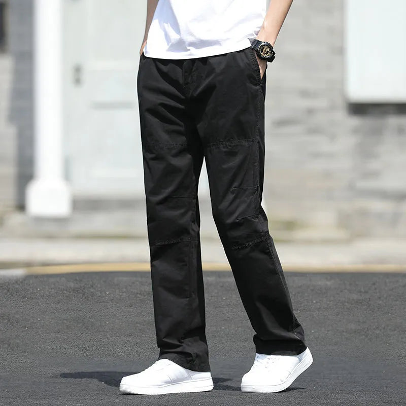 Men's Casual Cargo Joggers - Lightweight Cotton Overalls for Spring & Summer, Relaxed Fit & Large Sizes