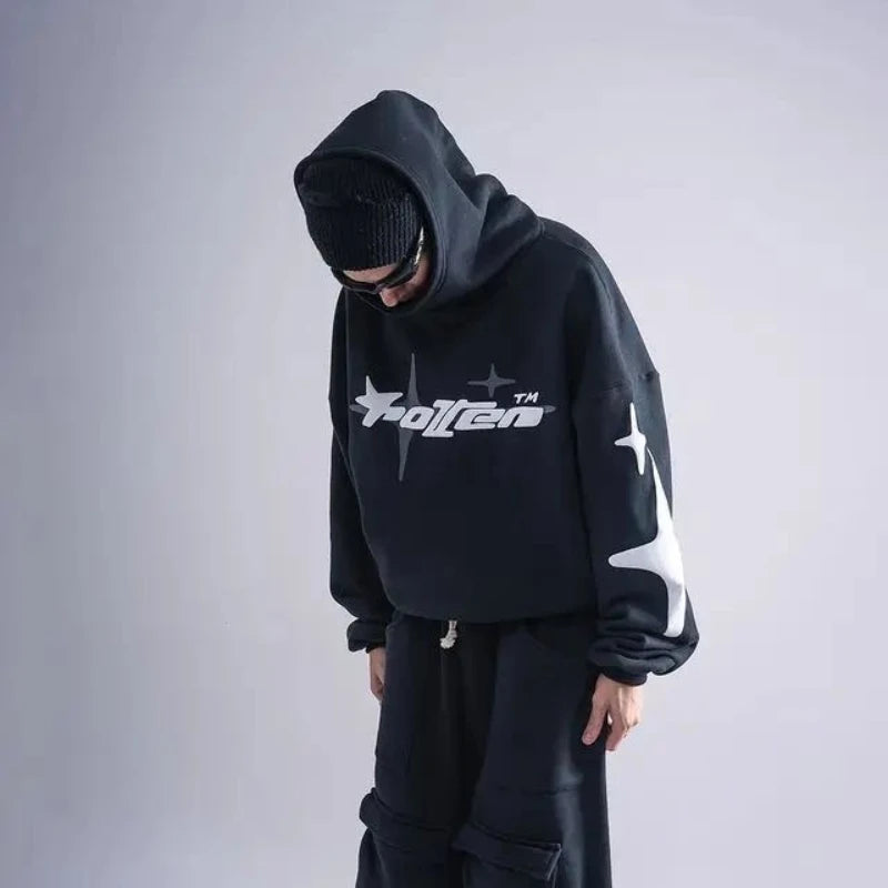 Stay cozy and stylish in our oversized Korean Y2K Harajuku bubble letter hoodies! Perfect for a gothic hip hop vibe or streetwear chic. Grab yours for 2024!