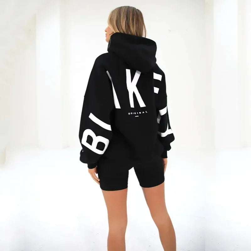 Cozy Chic: Women's Printed Hooded Sweater Pullover for Street Style - 2024 Fashion!