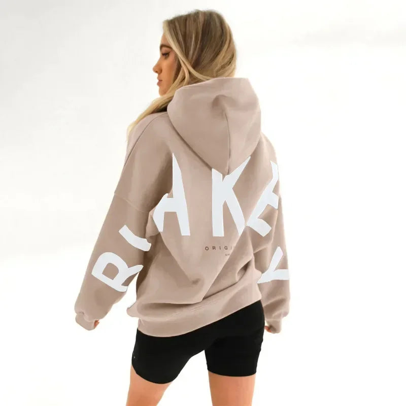 Cozy Chic: Women's Printed Hooded Sweater Pullover for Street Style - 2024 Fashion!