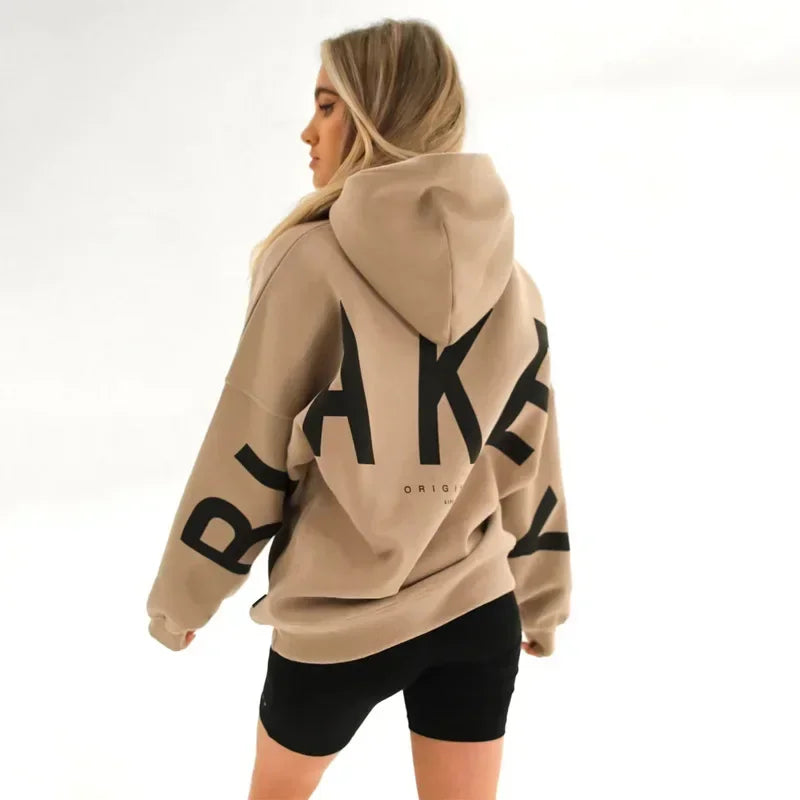 Cozy Chic: Women's Printed Hooded Sweater Pullover for Street Style - 2024 Fashion!